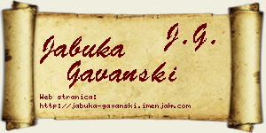 Jabuka Gavanski vizit kartica